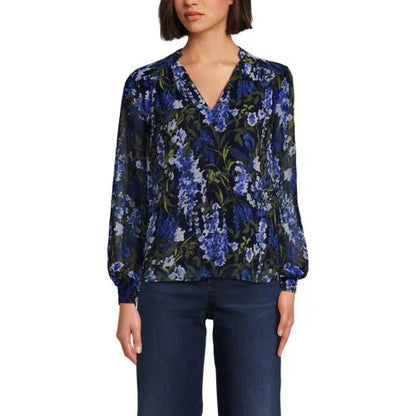 Women's Chiffon Removable Tie Neck Blouse
