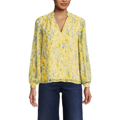 Women's Chiffon Removable Tie Neck Blouse