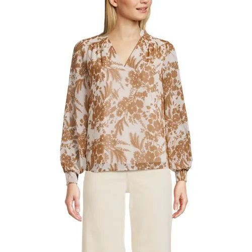 Women's Chiffon Removable Tie Neck Blouse