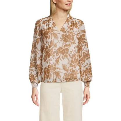 Women's Chiffon Removable Tie Neck Blouse