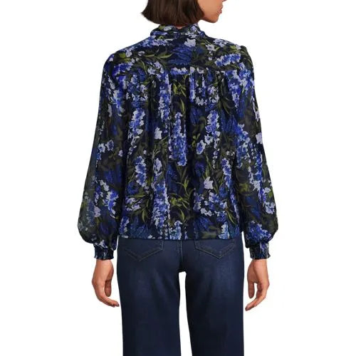 Women's Chiffon Removable Tie Neck Blouse