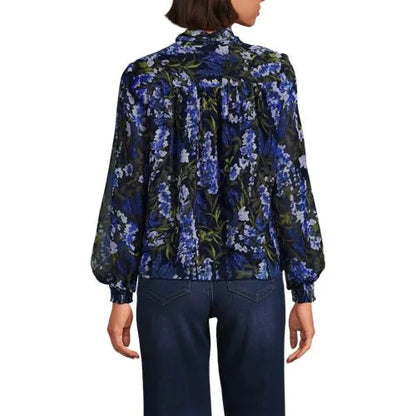 Women's Chiffon Removable Tie Neck Blouse