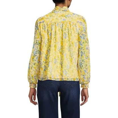 Women's Chiffon Removable Tie Neck Blouse