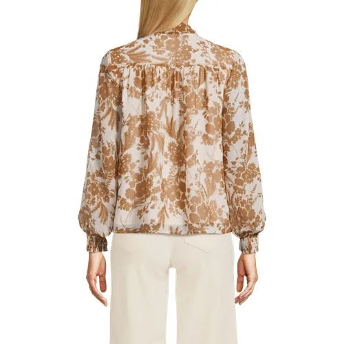 Women's Chiffon Removable Tie Neck Blouse