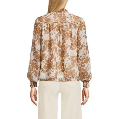 Women's Chiffon Removable Tie Neck Blouse