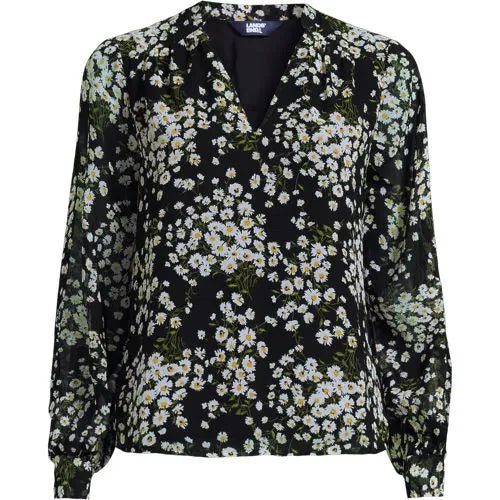 Women's Chiffon Removable Tie Neck Blouse