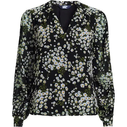 Women's Chiffon Removable Tie Neck Blouse