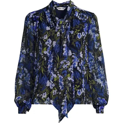 Women's Chiffon Removable Tie Neck Blouse