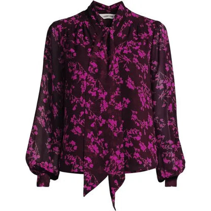 Women's Chiffon Removable Tie Neck Blouse
