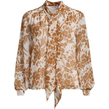Women's Chiffon Removable Tie Neck Blouse
