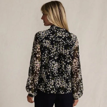 Women's Chiffon Removable Tie Neck Blouse