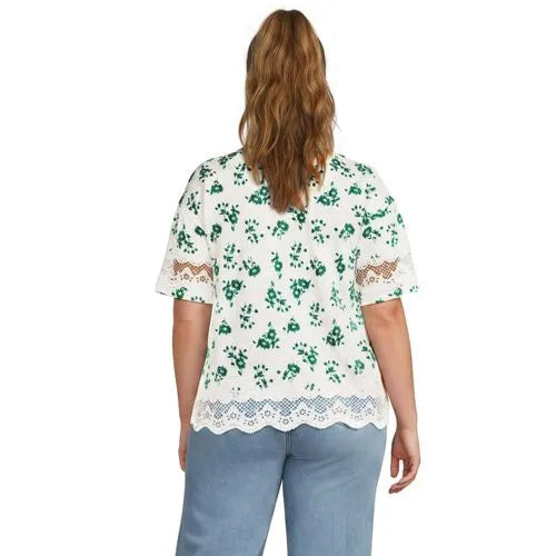 Women's Short Sleeve Slub Jersey Cutwork T-Shirt