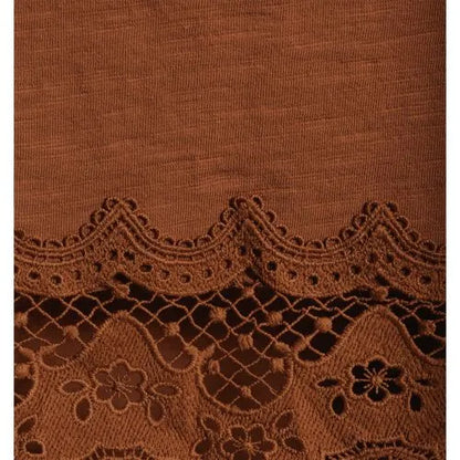 Women's Short Sleeve Slub Jersey Cutwork T-Shirt