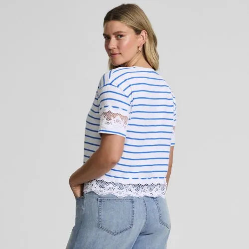 Women's Short Sleeve Slub Jersey Cutwork T-Shirt