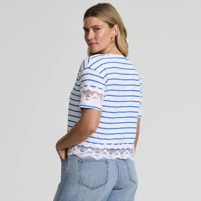 Women's Short Sleeve Slub Jersey Cutwork T-Shirt