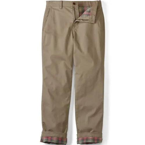 Men's Knockabout Comfort Waist Easy Classic Fit Flannel Lined Chino Pant