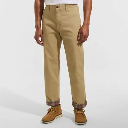 Men's Knockabout Comfort Waist Easy Classic Fit Flannel Lined Chino Pant