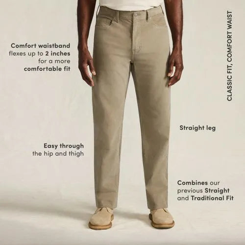 Men's Corduroy Comfort Waist Easy Classic Fit 5 Pocket Pant