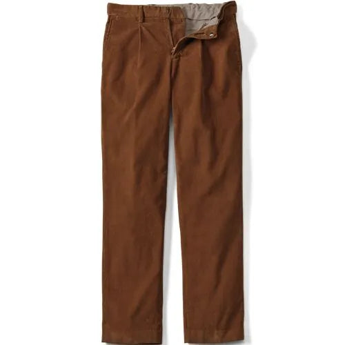 Men's Corduroy Comfort Waist Classic Fit Pleated Front Pant