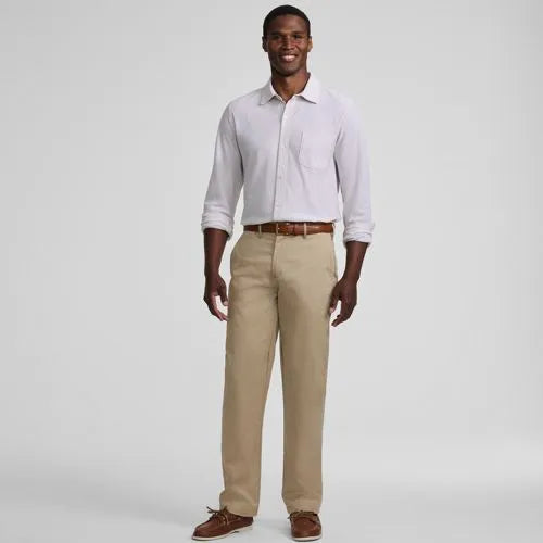Men's Travel Kit Comfort Waist Easy Classic Fit Chino Pant