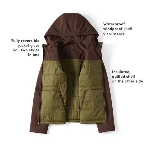 Men's Weatherproof Reversible Hooded Jacket