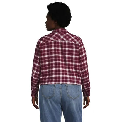 Women's Cropped Flannel Shirt