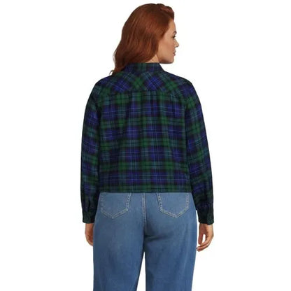 Women's Cropped Flannel Shirt