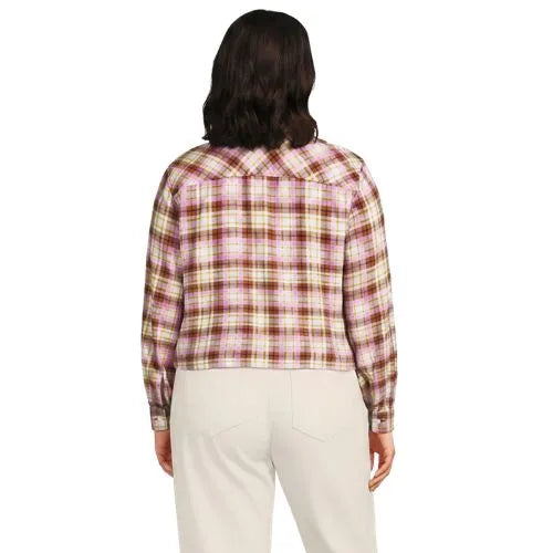 Women's Cropped Flannel Shirt