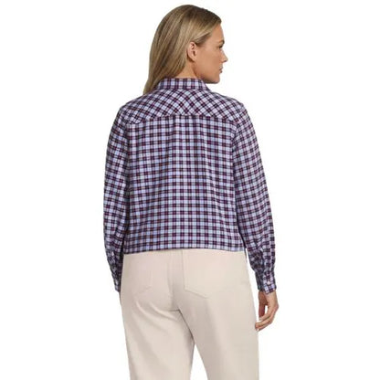 Women's Cropped Flannel Shirt