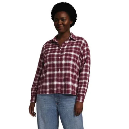 Women's Cropped Flannel Shirt