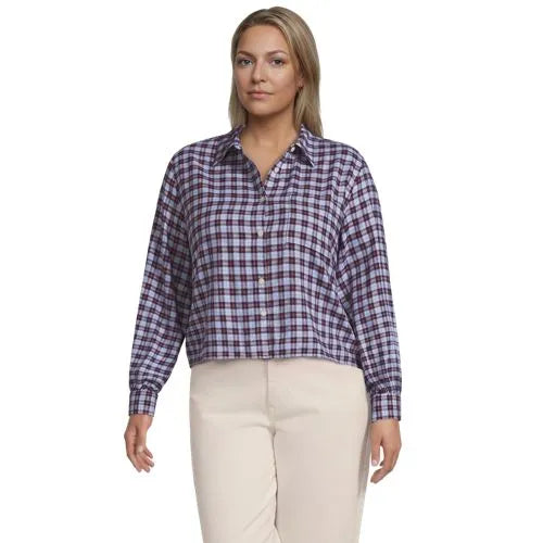 Women's Cropped Flannel Shirt