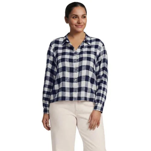 Women's Cropped Flannel Shirt