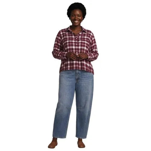 Women's Cropped Flannel Shirt