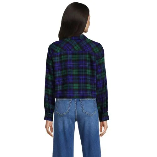 Women's Cropped Flannel Shirt