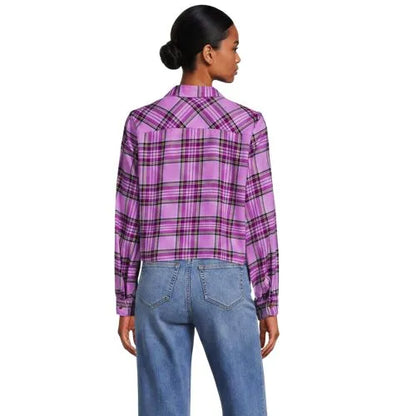 Women's Cropped Flannel Shirt