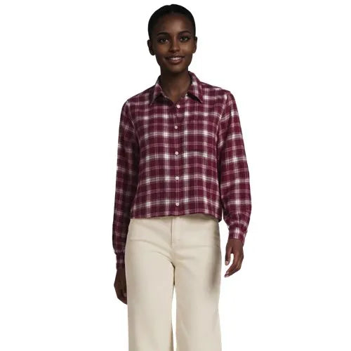 Women's Cropped Flannel Shirt