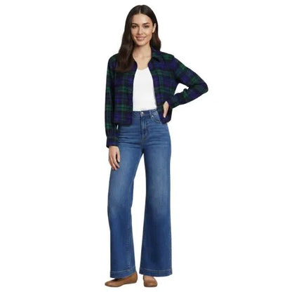 Women's Cropped Flannel Shirt