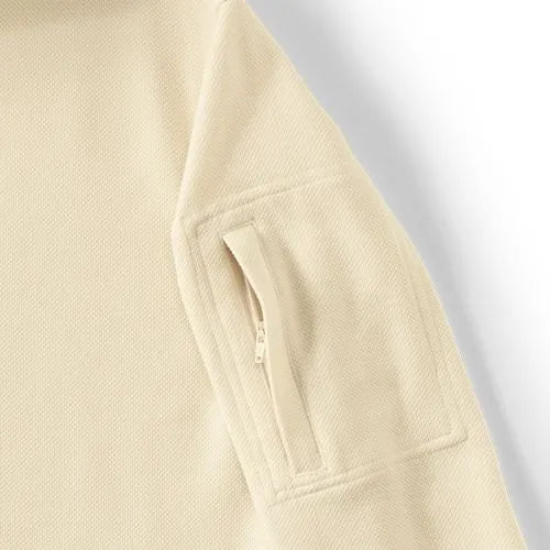 Men's Long Sleeve Cooling Performance Pique Quarter Zip