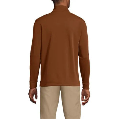 Men's Long Sleeve Cooling Performance Pique Quarter Zip