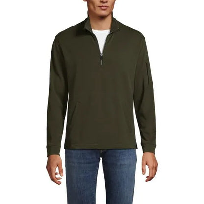 Men's Long Sleeve Cooling Performance Pique Quarter Zip