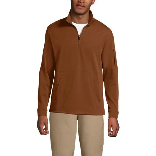 Men's Long Sleeve Cooling Performance Pique Quarter Zip