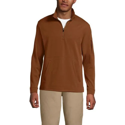 Men's Long Sleeve Cooling Performance Pique Quarter Zip