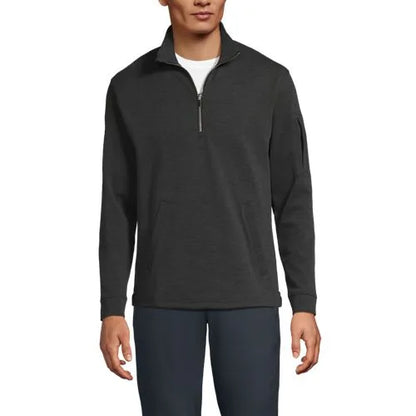 Men's Long Sleeve Cooling Performance Pique Quarter Zip