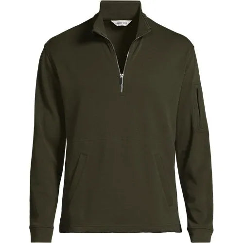 Men's Long Sleeve Cooling Performance Pique Quarter Zip