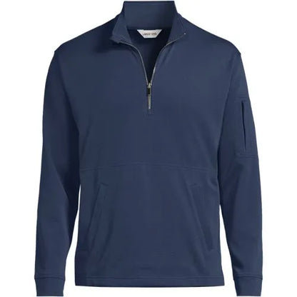 Men's Long Sleeve Cooling Performance Pique Quarter Zip