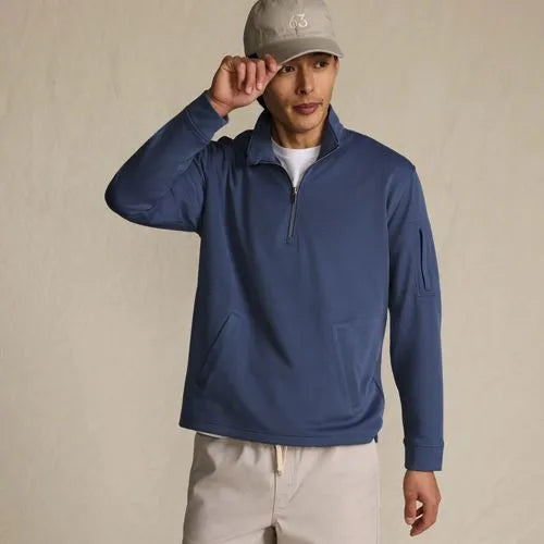 Men's Long Sleeve Cooling Performance Pique Quarter Zip