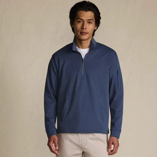 Men's Long Sleeve Cooling Performance Pique Quarter Zip