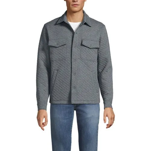 School Uniform Men's Quilted Shirt Jacket