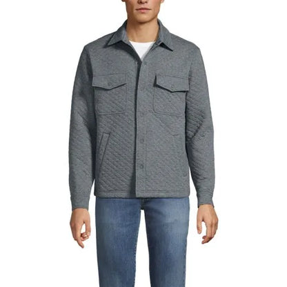 School Uniform Men's Quilted Shirt Jacket