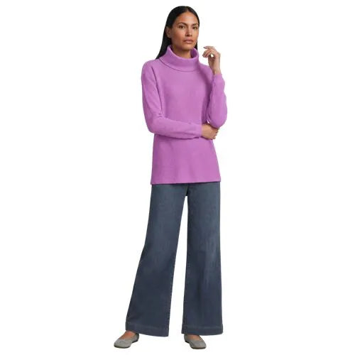 Women's Long Sleeve Waffle Cowl Neck Tunic